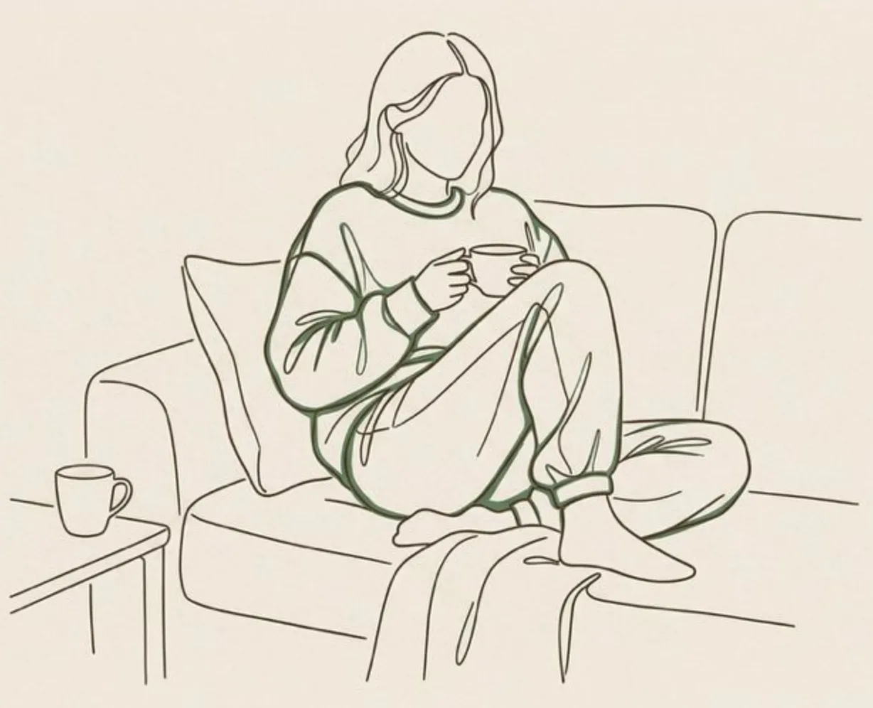 Illustration of a person relaxing at home